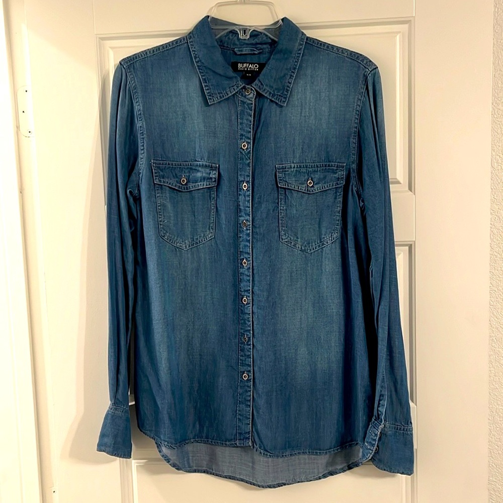 BUFFALO David Bitton Denim‎ Button Down Shirt | Blue | Size Medium